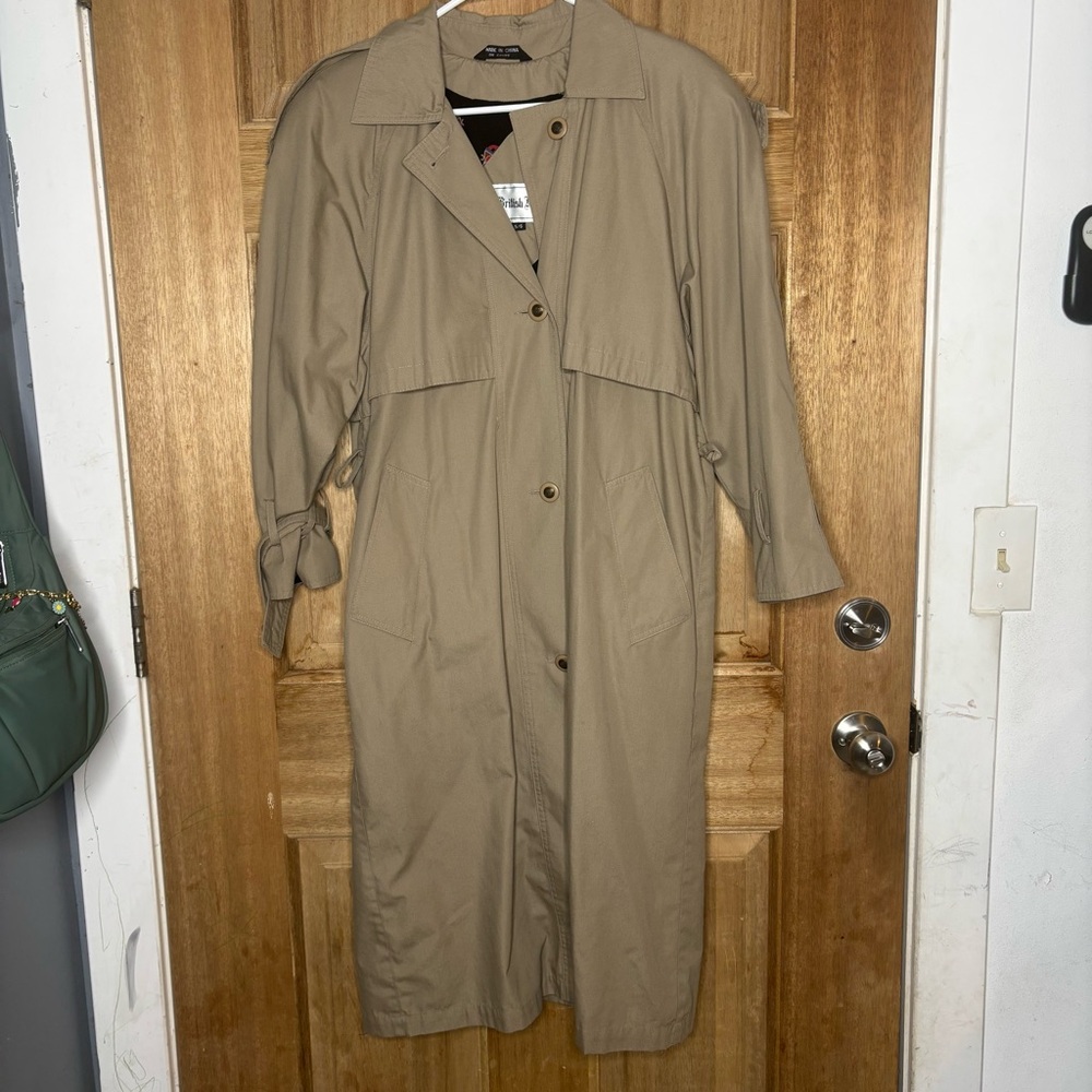 British Mist vintage unisex Beige trench coat Blazer size 5/6